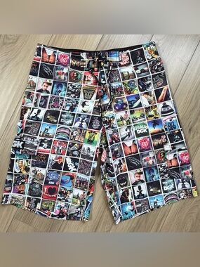 Vintage DGK Men's Multi-Color Photo Mosaic Swim Shorts Sz 32